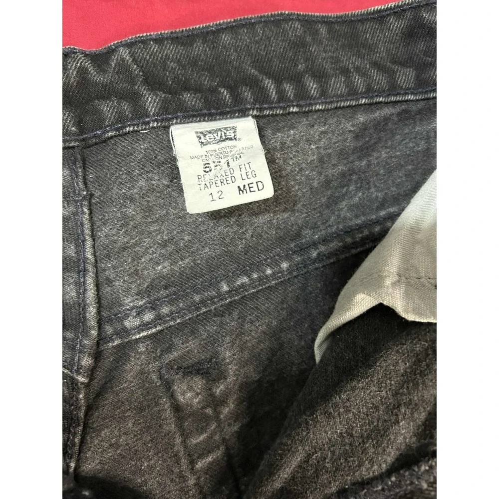 Vintage Levis 551 30x29 Jeans‎ Womens 12 Black Relaxed Fit Tapered Leg  Denim